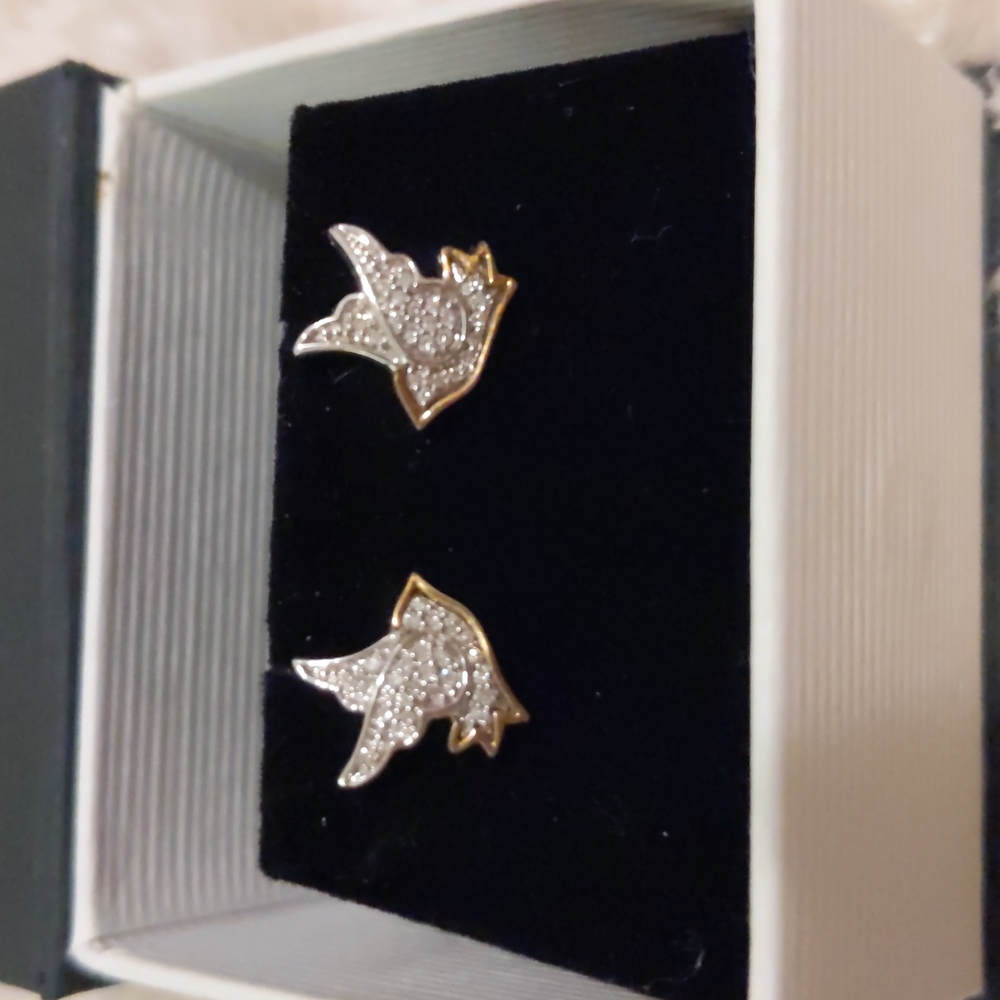 Diamond Bird Earrings
